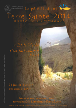 2014 : les jeunes en Terre Sainte Tract Terre Sainte 2014 Emmanuel BD