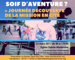 La mission c'est la joie assurée Le Rocher Nantes