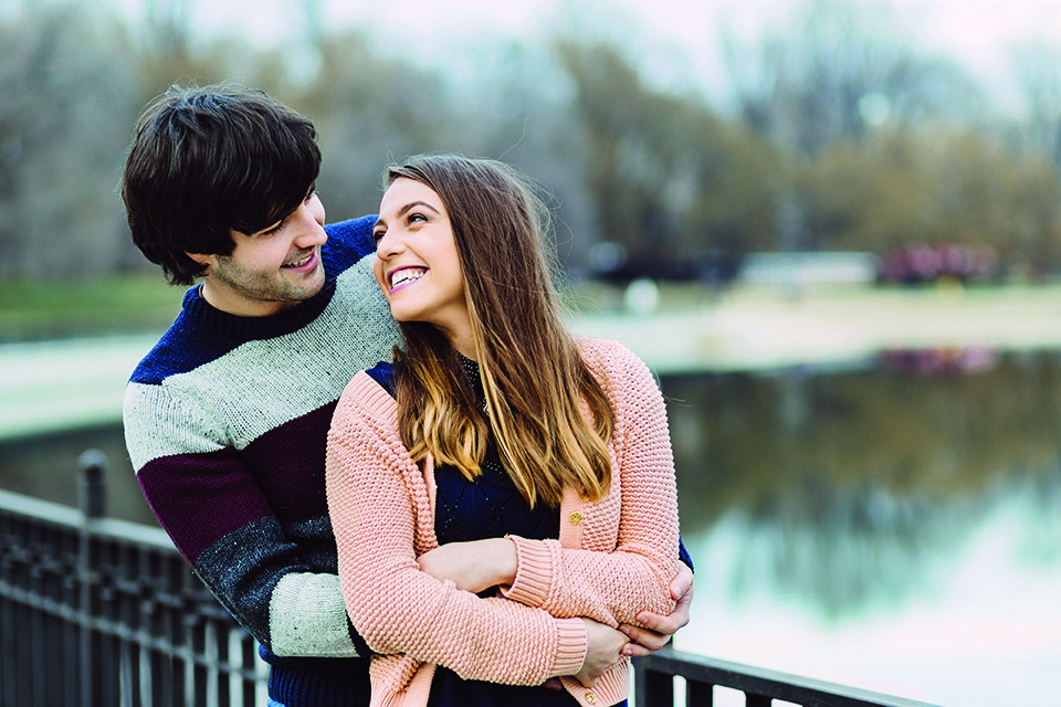 GRENOBLE Young couple in love outdoor