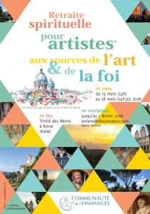 Aux sources de l'art et de la foi : une retraite pour les artistes flyer retraiteArtiste French