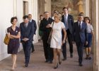 Visite de Brigitte Macron à la Trinité-des-Monts 2018-06-26 – Brigitte Macron à la Trinité des Monts – dans le cloître