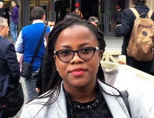 Une jeune de l'Emmanuel intervient au Synode Desfortunees Feupeussi 1