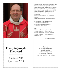 Décès du Père François Thouvard Signets Francois Thouvard