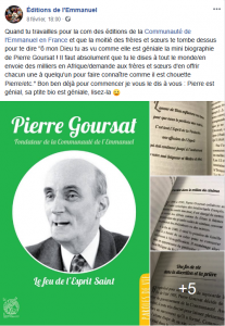 Une biographie de Pierre Goursat en moins d'une heure Editions de lEmmanuel Bio PG