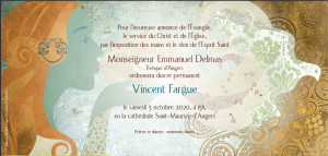 Annonce des ordinations diaconales 2020 Faire part Fargue