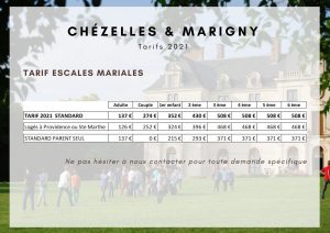 Escales Mariales familiales en Touraine Tarif Escales Mariales