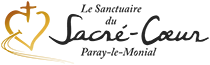 Retour à Dieu de Michael Lonsdale logo sanctuaire paray Sacre Coeur noir