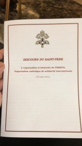 « Répondre à la miséricorde de Dieu » - Fidesco rencontre le pape Fidesco Pape 2