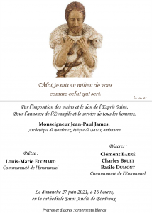 Ordinations sacerdotales et diaconales 2021 FP ordination B Dumont complet