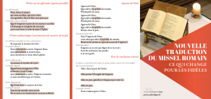 Quelques changements dans les textes de la messe depliant nouveau missel diocese Paris