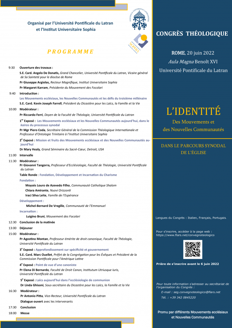 Un colloque sur les communautés nouvelles à Rome Tract Congres ctes nouvelles